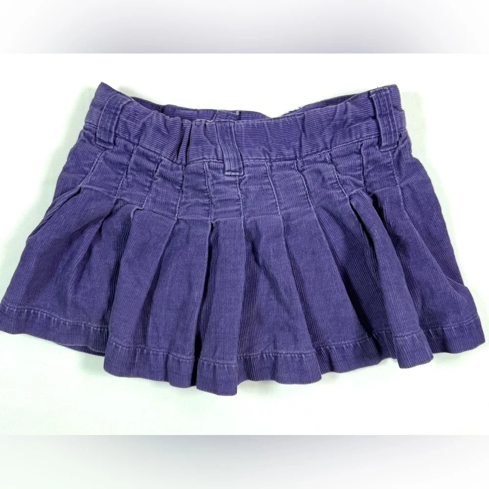 RALPH LAUREN Girls Corduroy Mini‎ Skort 4/4T Purple Pleated Pony Logo Preppy Y2K